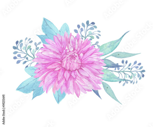 a bouquet of flowers for design greeting cards  watercolor flowers graphics