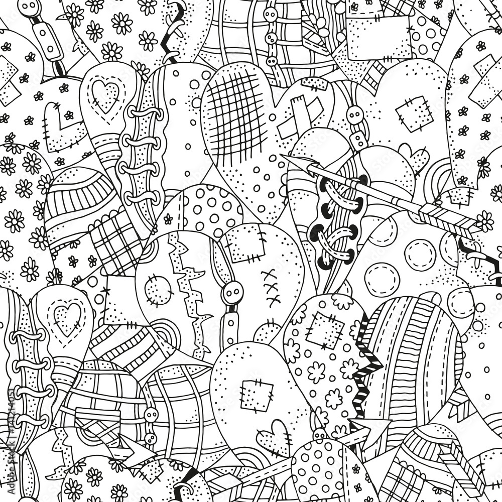 Seamless Pattern. hand drawn hearts Seamless Pattern. hand drawn hearts