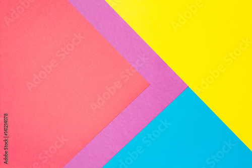 Composition with purple, blue, pink and yellow sheets