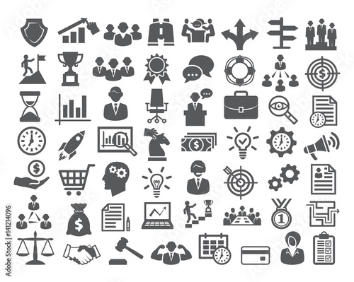 Business icons set.Management, finance, marketing.