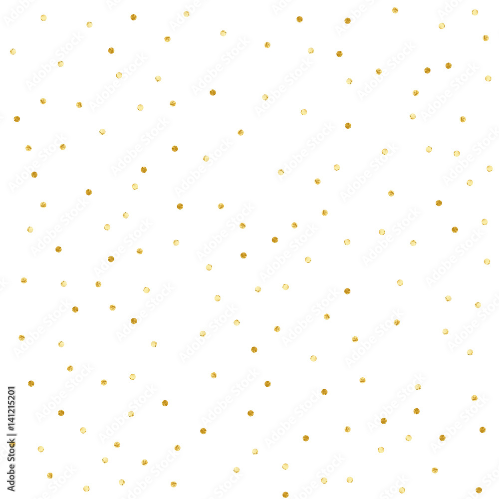 Polka Dot Confetti. Gold textured dots isolated