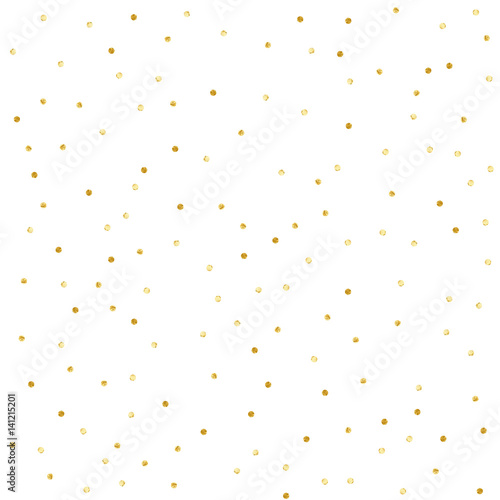 Polka Dot Confetti. Gold textured dots isolated