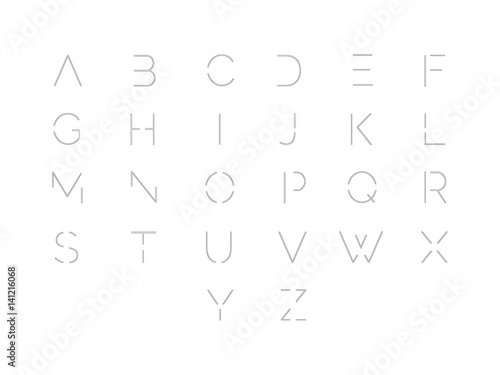 Font. Typographic alphabet with vibrant gradient. Modern futuristic typeface
