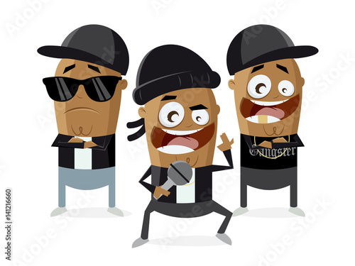 funny cartoon of gangster rappers