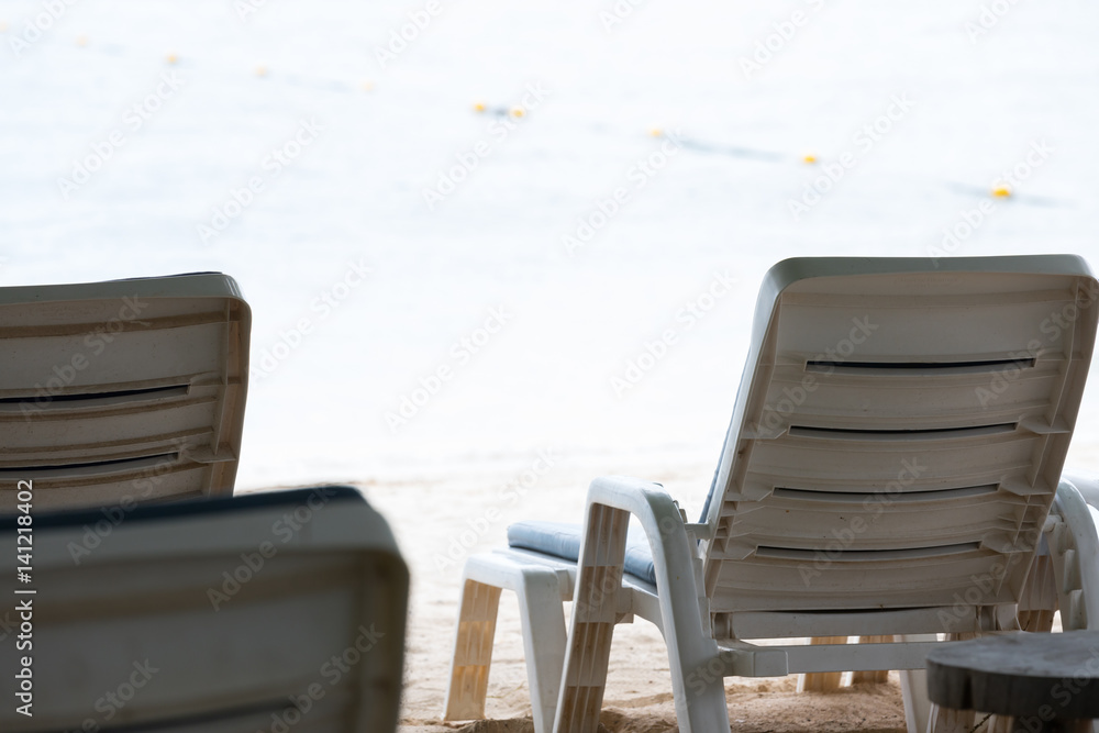 Chairs for relaxation by the sea