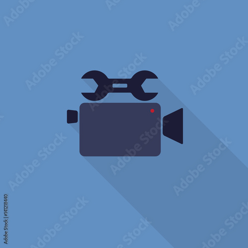 Video Tool Icon with Long Shadow