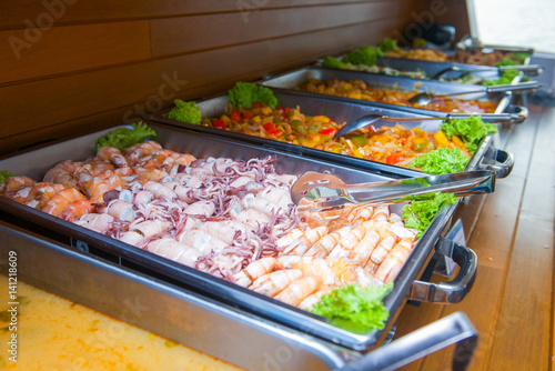 Food buffet catering in restaurant