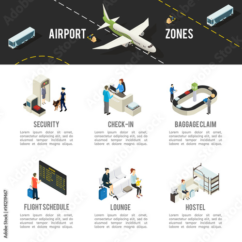 Isometric Airport Zones Template