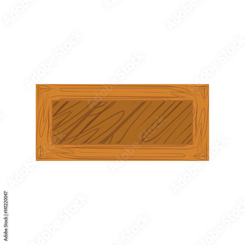 Wooden box flat icon isolated on white background