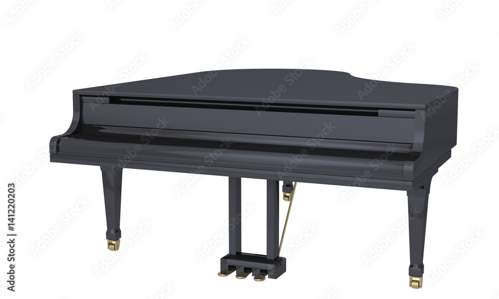 3D illustration Grand piano on a white background 3D illustration Grand piano on a white background