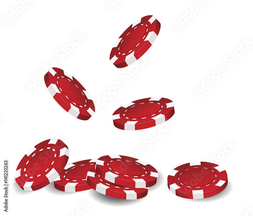 Falling poker chips