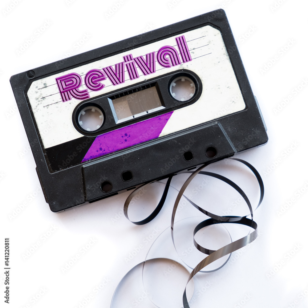 Obraz premium revival disco music musical genres audio tape label