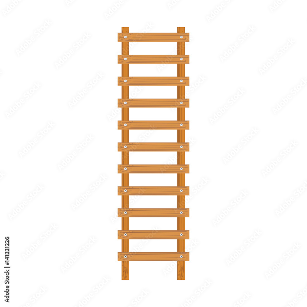 Wooden ladder on white isolated on white background Wooden ladder on white isolated on white background