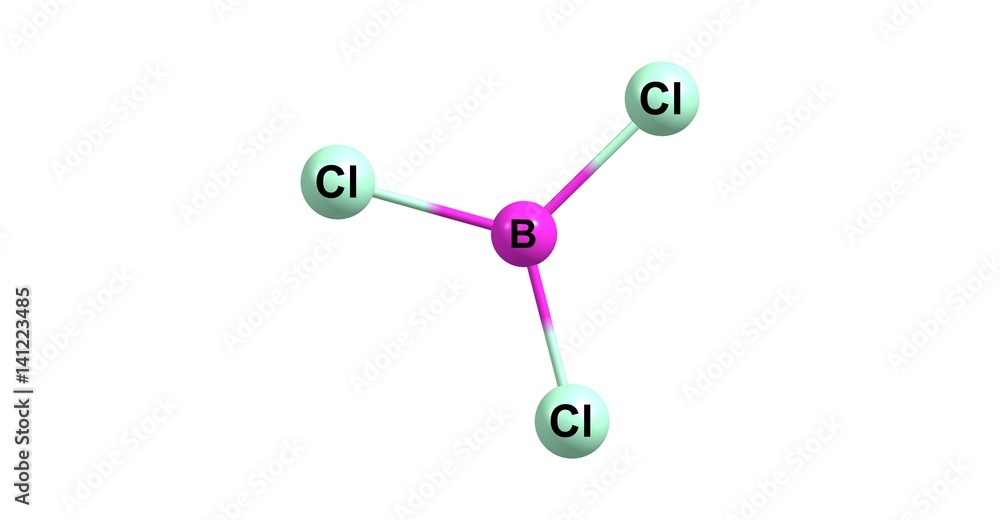 Boron trichloride molecular structure isolated on white Boron trichloride molecular structure isolated on white