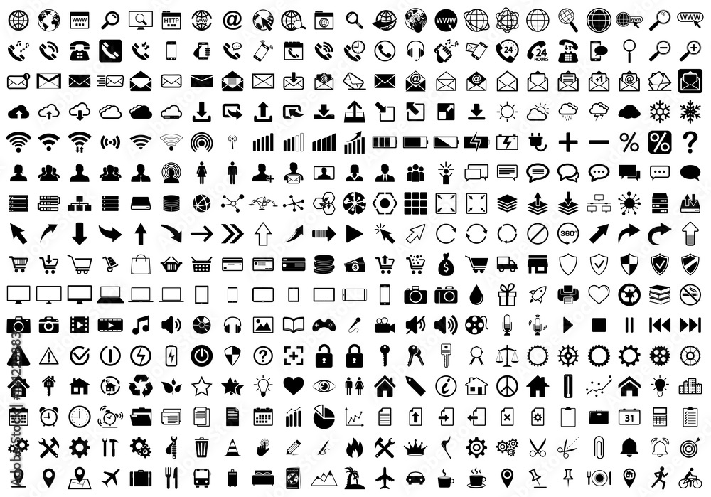 Fototapeta premium Black web icons set