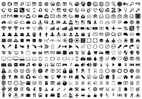 Black web icons set