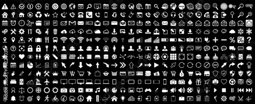 White web icons set