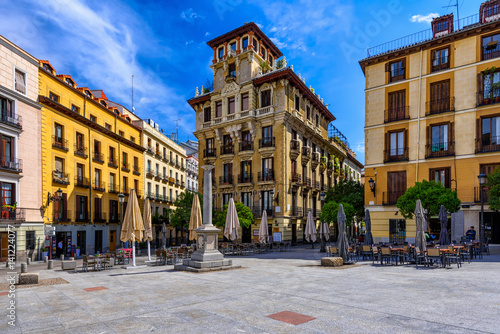 view of old square in Madrid. Spain