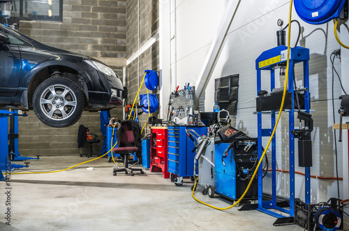 Garage, workshop on repair and maintenance of vehicles