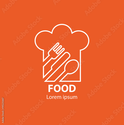 Modern minimalistic vector logo of food