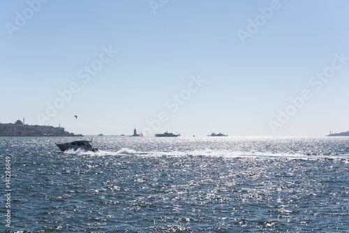 Beautiful day on Istanbul bosphorus with ships © murattellioglu
