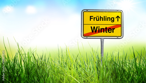Schild Frühling-Winter