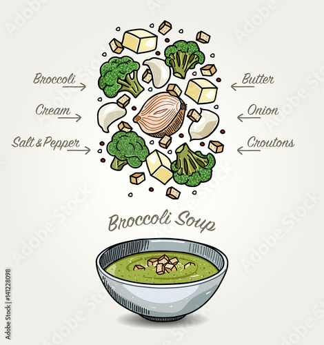 Vector Broccoli Soup Ingredients