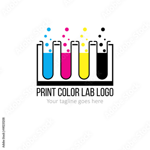 Print industry color lab concept logo template