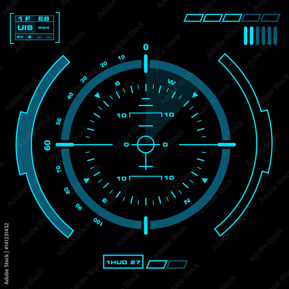 Fototapeta premium Futuristic blue virtual graphic touch user interface