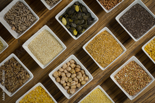 Various colorful dried legumes for background