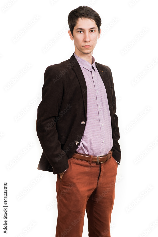 business - happy smiling businessman in a dark brown suit business - happy smiling businessman in a dark brown suit