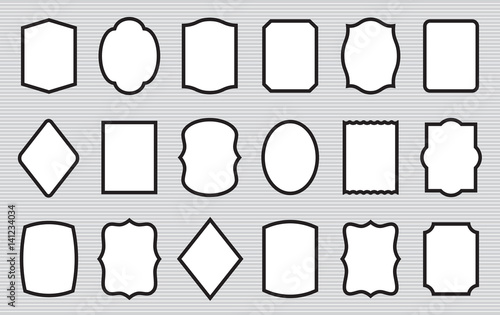 Set of label templates. Different shape photo frames