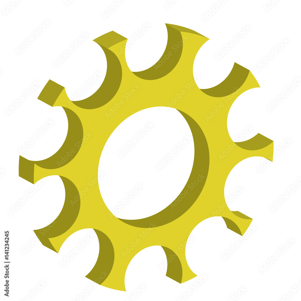 3d wheel gears yellow color