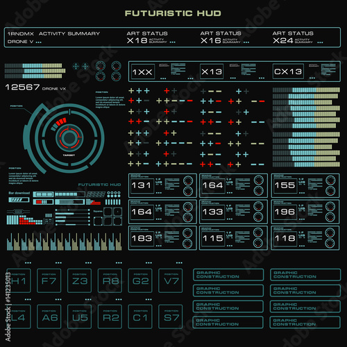 Futuristic green virtual graphic touch user interface