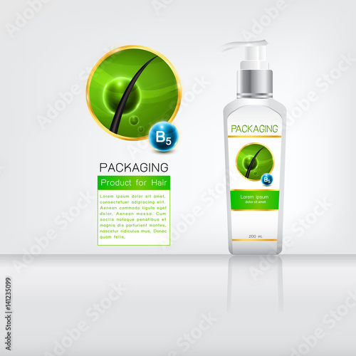 Shampoo bottle body care product with label design on shampoo bottle. Conditioner shampoo template mock up.