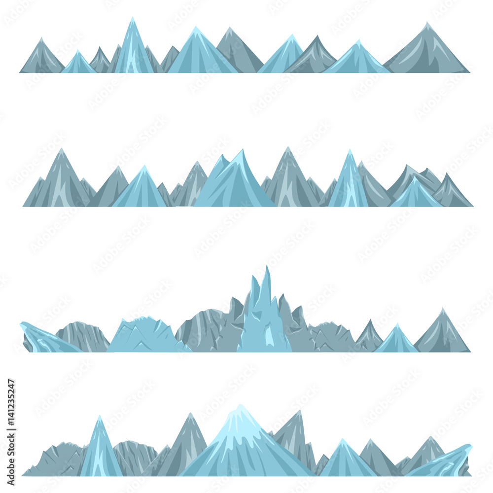 Fototapeta premium Vector Set Chains of Mountains