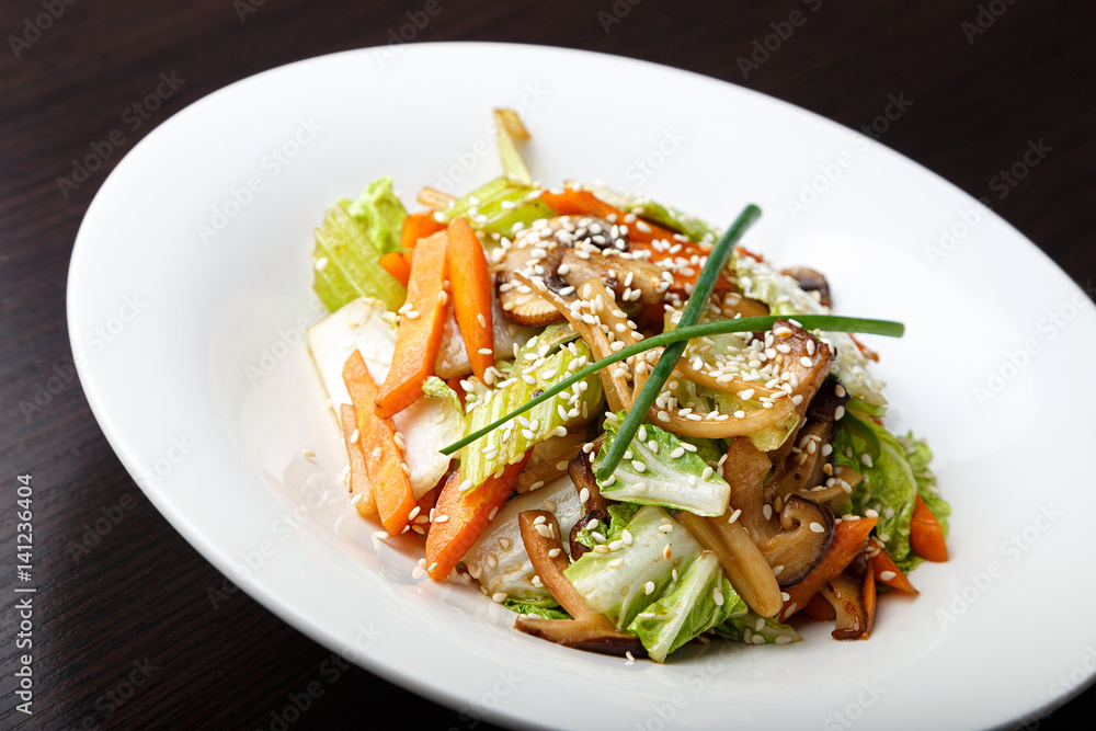 vegetable salad with mushrooms vegetable salad with mushrooms