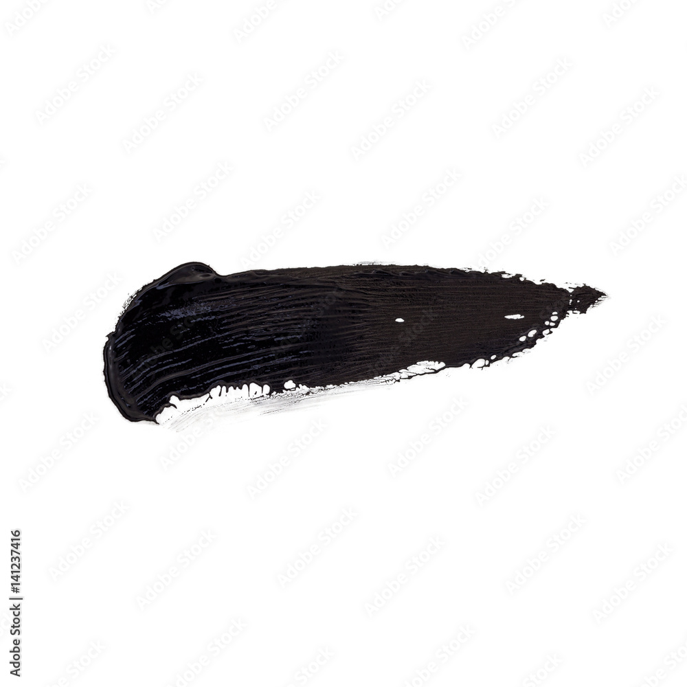 black brush strokes oil paint isolated on white background. black brush strokes oil paint isolated on white background.