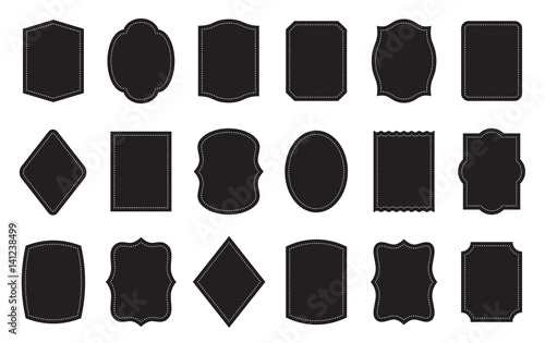 Set of product label templates. Different shapes. Cosmetic or food packaging