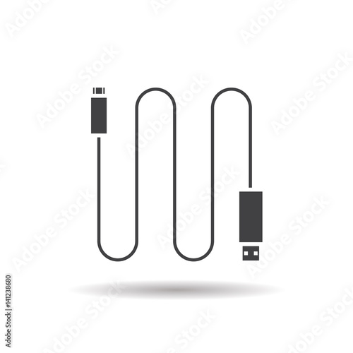 Mini USB cable icon
