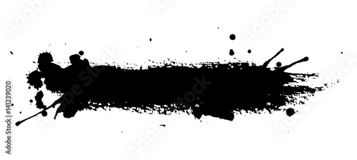 Isolated ink spot on white background. Black paint splash illustration.