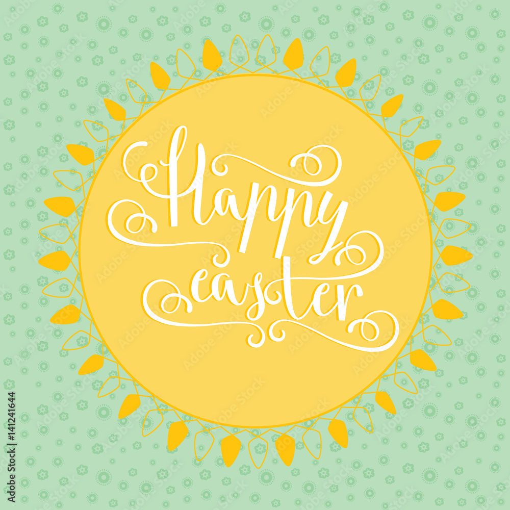 hand calligraphic font with happy Easter text hand calligraphic font with happy Easter text