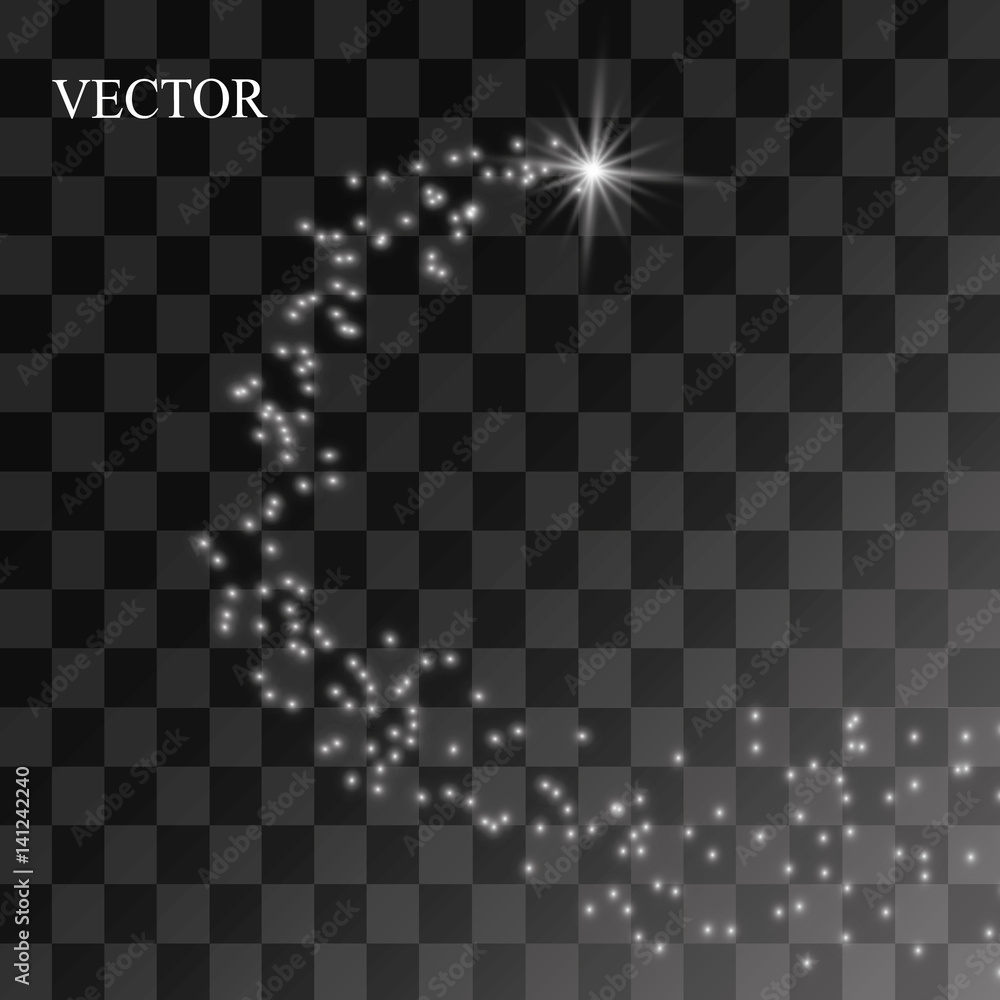 Glow light effect. Vector illustration. Christmas flash Concept.