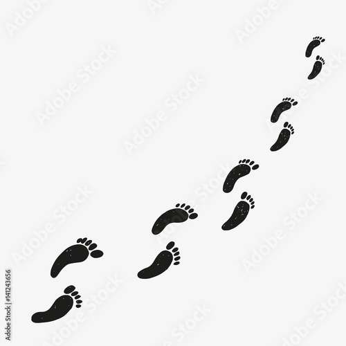 Human footprints on a white background.