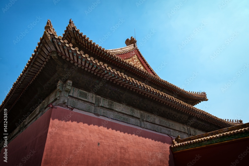 Traditional Chinese building under blue sky Traditional Chinese building under blue sky