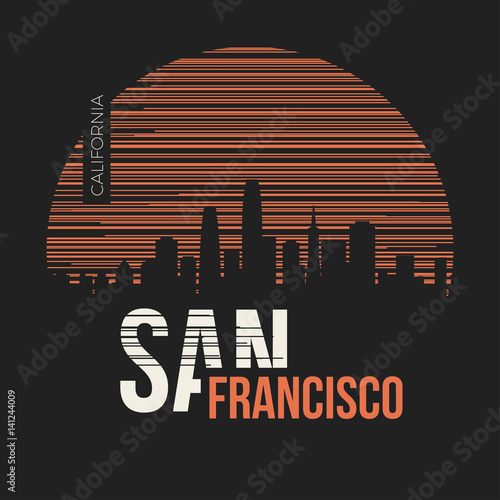 San Francisco graphic, t-shirt design, tee print, typography, emblem.