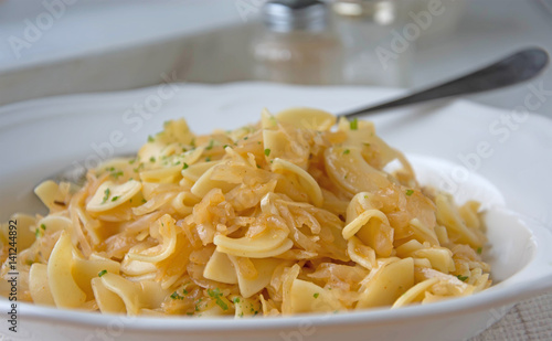Krautfleckerl - Pasta with fried cabbage - Austrian speciality