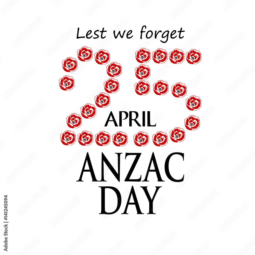 ANZAC (Australia New Zealand Army Corps) Day card in vector format