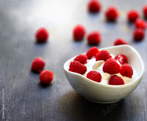 yogurt with raspberries