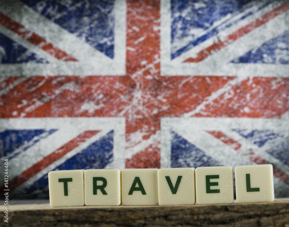 Fototapeta premium United Kingdom Flag and Travel